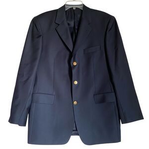 Eduard Dressler Men Suit Blazer 42 EU 52 Navy Gold Button Wool Lightweight